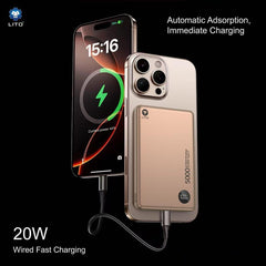 LITO LP08 10000mah Portable Slim Magnetic Wireless Magsafe Power Bank with Display