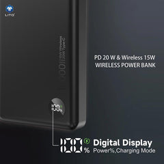 LITO LP08 Slim Magnetic Wireless Power Bank (5000mAh / 10000mAh) with Display